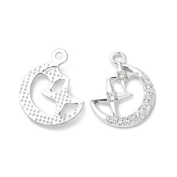 Rack Plating Alloy Crystal Rhinestone Pendants