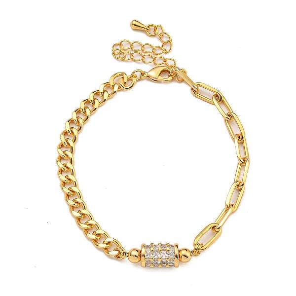 Brass Micro Pave Cubic Zirconia Bracelets for Women