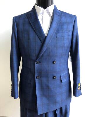 Slim Fit Prom Suits  - DB-Slim Indigo Plaid