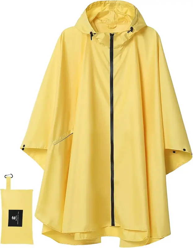 Unisex Rain Poncho Raincoat Hooded for Adults Women with Pockets