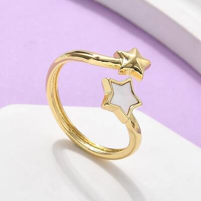 Brass Shell Cuff Rings for Women