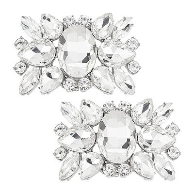 2Pcs Alloy Rhinestone Shoe Buckle Clips