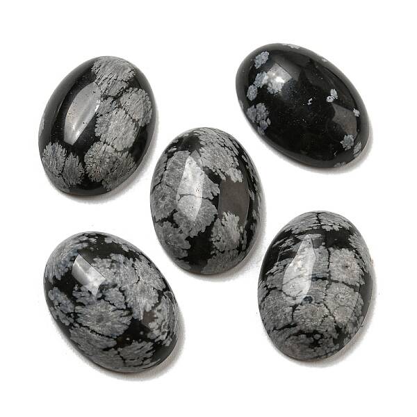 Natural Snowflake Obsidian Cabochons