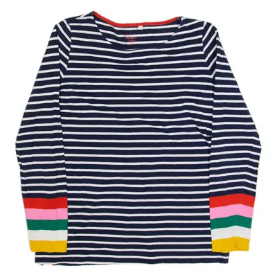 BODEN Womens Printed Top Blue Long Sleeve Striped UK 14
