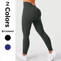 YEOREO Liz Scrunch Workout Leggings for Women High Waisted Butt Lifting V Back Waist Seamless Gym Yoga Leggings elastic outdo...
