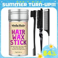 Dolahair Wax Stick Kit - Flyaway Control and Styling Pomade Hair Brush & Combs for Slick Back Hairstyle Heatless Tool Lightwe...