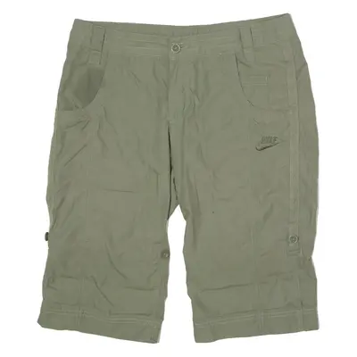 NIKE Womens Casual Shorts Green UK 14 W34