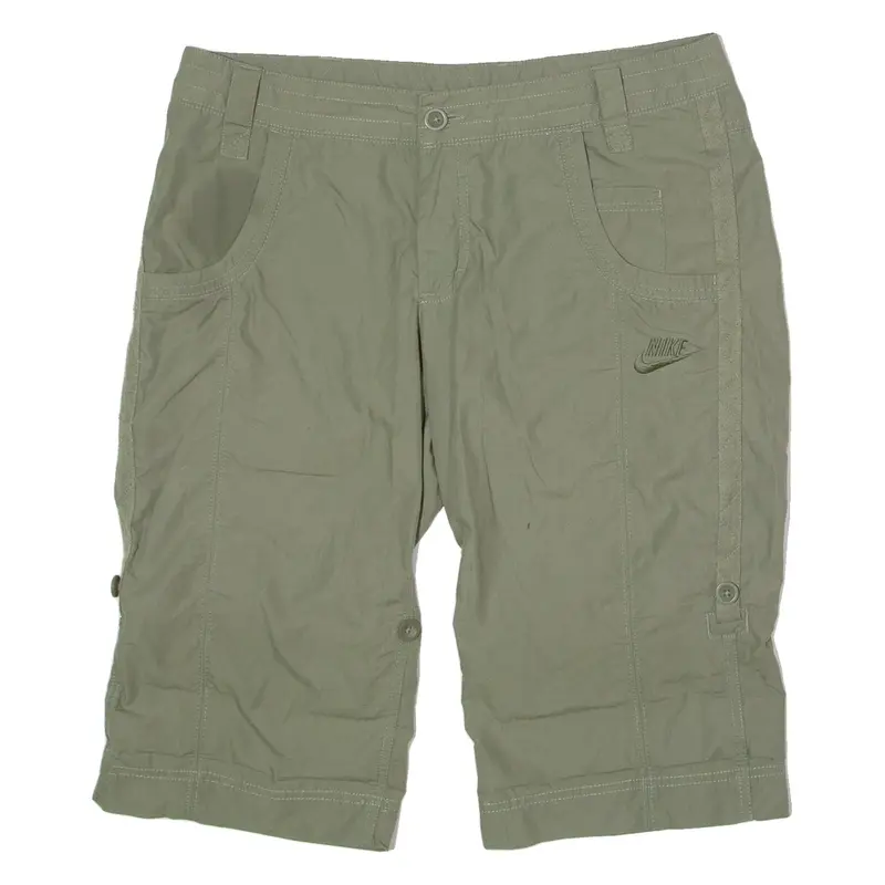 NIKE Womens Casual Shorts Green UK 14 W34