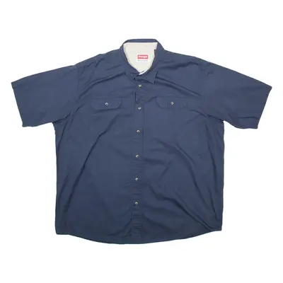 WRANGLER Mens Plain Shirt Blue 2XL