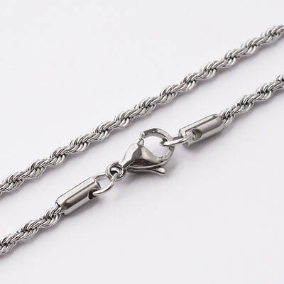 Tarnish Resistant 304 Stainless Steel Rope Chain Necklaces