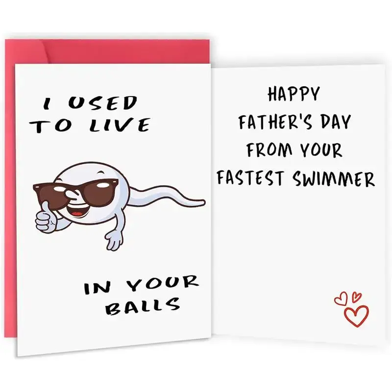 Cute First Fathers Day/ Parents day Card for New Dad, Two-sided 1st Fathers Day Gift from Baby Girl Boy, I Used to Live in Yo...