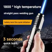 [Not included Butane]1800 C High Temperature,Windproof Butane Torch Lighter with Intense Blue Flame - Professional Welding & ...