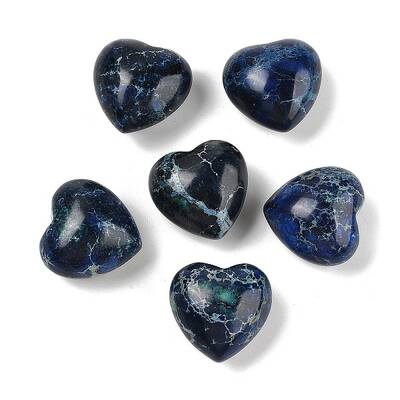 Dyed Natural Imperial Jasper Heart Palm Stone