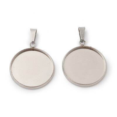 304 Stainless Steel Pendant Cabochon Settings