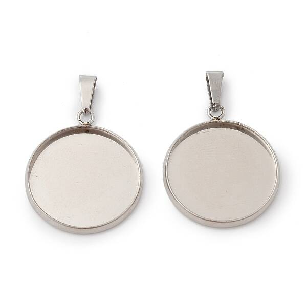 304 Stainless Steel Pendant Cabochon Settings