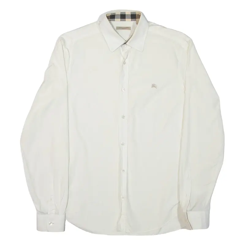 BURBERRY Mens Plain Shirt White Long Sleeve M