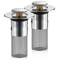 Bathroom Sink Stopper Hair Catcher, Universal Pop Up Sink Drain Filter with Stainless Steel Filter Basket,  Bathroom Sink Sto...