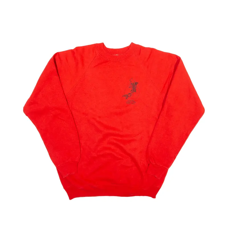 HANES Koi Fish Sweatshirt Red Crew Neck Boys L