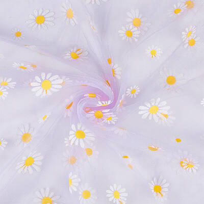 4 Yard Daisy Pattern Nylon Mesh Fabric
