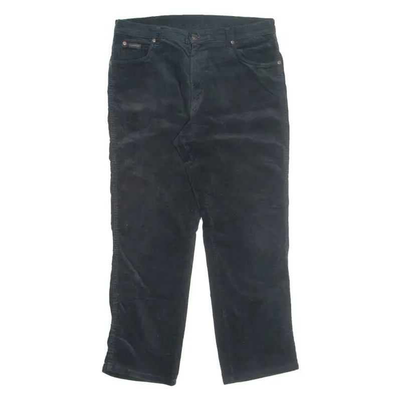 WRANGLER Mens Corduroy Trousers Black Regular Straight W34 L29