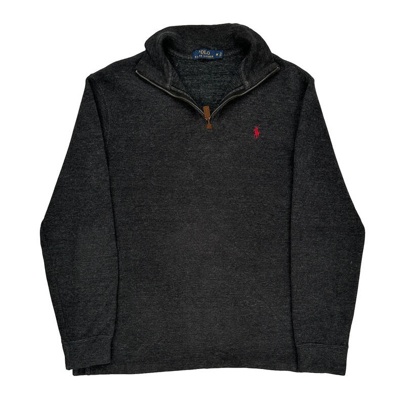 Polo By Ralph Lauren 1/4 Zip - Medium Grey Cotton