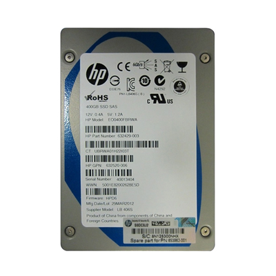 632429-003 HP 400GB Single-Level Cell SAS 6Gb/s Hot-Swappable 2.5-Inch Enterprise Solid State Drive For ProLiant Server