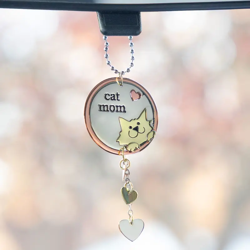 Pet Parent Mixed Metal Car Charm - Circle - Dog Mom