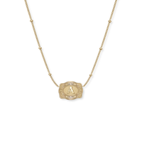 SpurWest Ultra Mini Belt Buckle Necklace (Initial) - Gold
