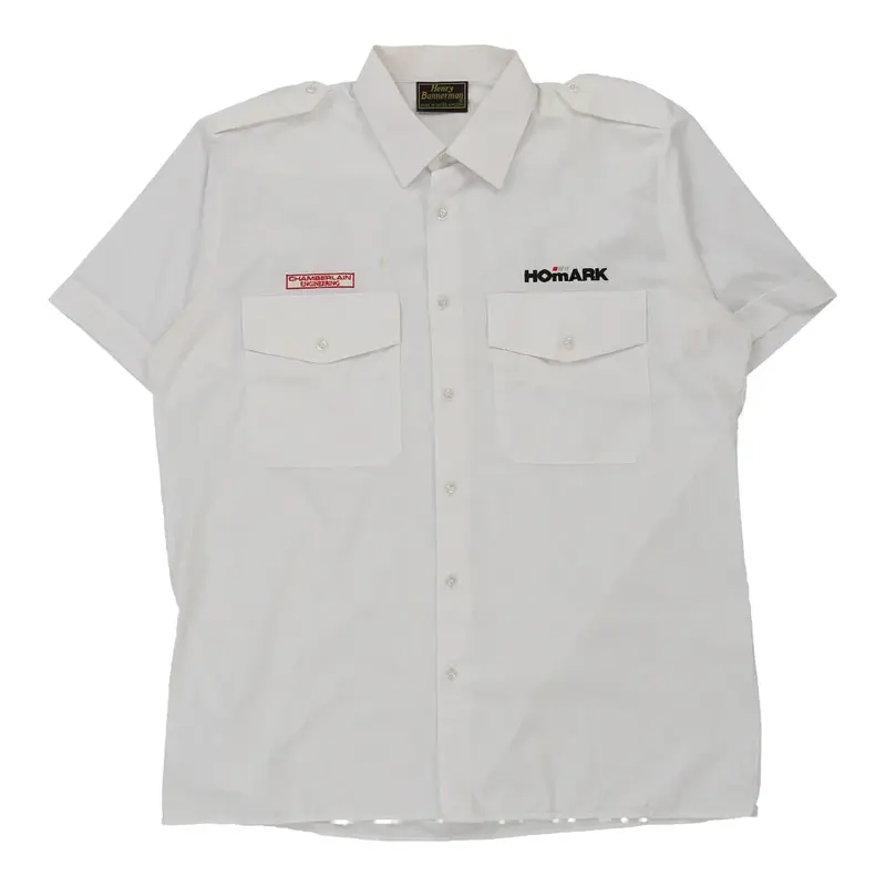 Homark Chamberlain Engineering Henry Bannerman Short Sleeve Shirt - XL White Polyester Blend