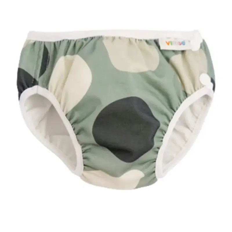 Vimse Swim Diaper-Panties M, Green Shapes