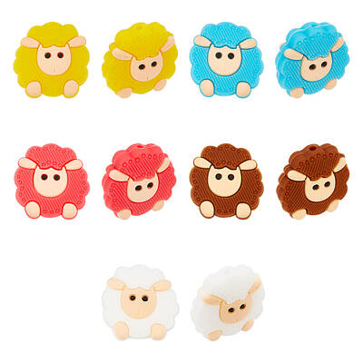 10Pcs 5 Colors Food Grade Eco-Friendly Silicone Focal Beads
