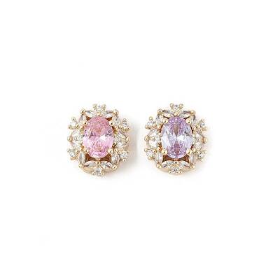 Brass Micro Pave Cubic Zirconia Beads