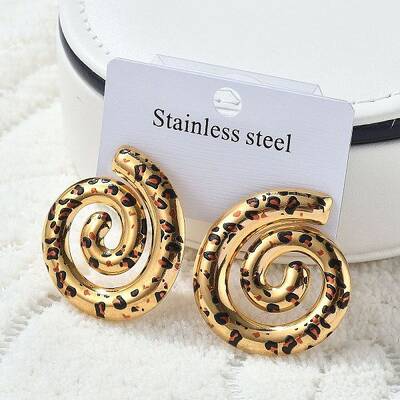 304 Stainless Steel Enamel Stud Earrings