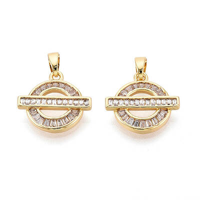 Brass Micro Pave Cubic Zirconia Pendants