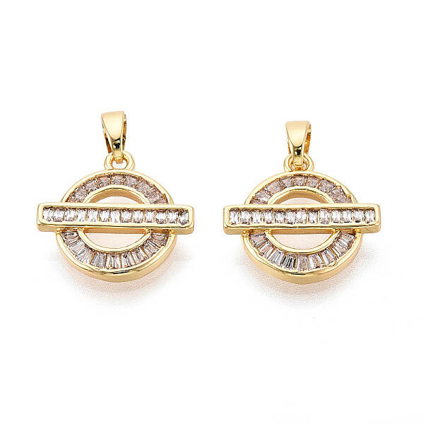 Brass Micro Pave Cubic Zirconia Pendants