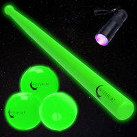 NiteBat Set w/ 3 Glow In The Dark Baseballs Bundle - Electric Lime dark baseball