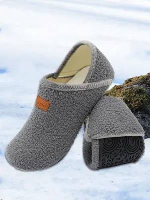 Women's Solid Color Plush Slippers, Casual Soft Comfortable Home Slippers, Warm Slippers for Indoor & Outdoor Use for Fall & ...