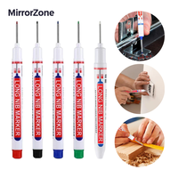 5Counts Deep Drill Hole Long Nib Marker,20mm Tip Deep Hole Pen,Quick-Dry Waterproof Marker Pen,Woodworking Marker Pen,Marking...