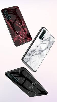 Phone Case Anti-fall Marble Tampered Glass Scratch Resistant Mobile Cover Honor 20/20Pro