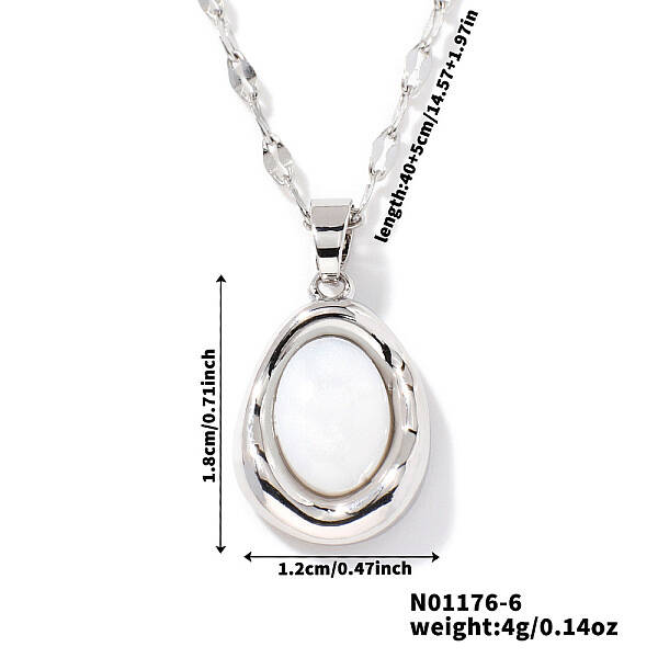 Elegant Oval Brass Pendant Necklaces