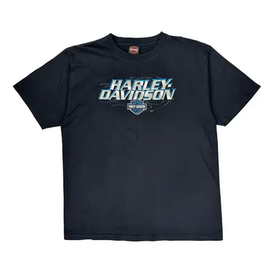Daytona Beach Harley Davidson Graphic T-Shirt - 2XL Black Cotton