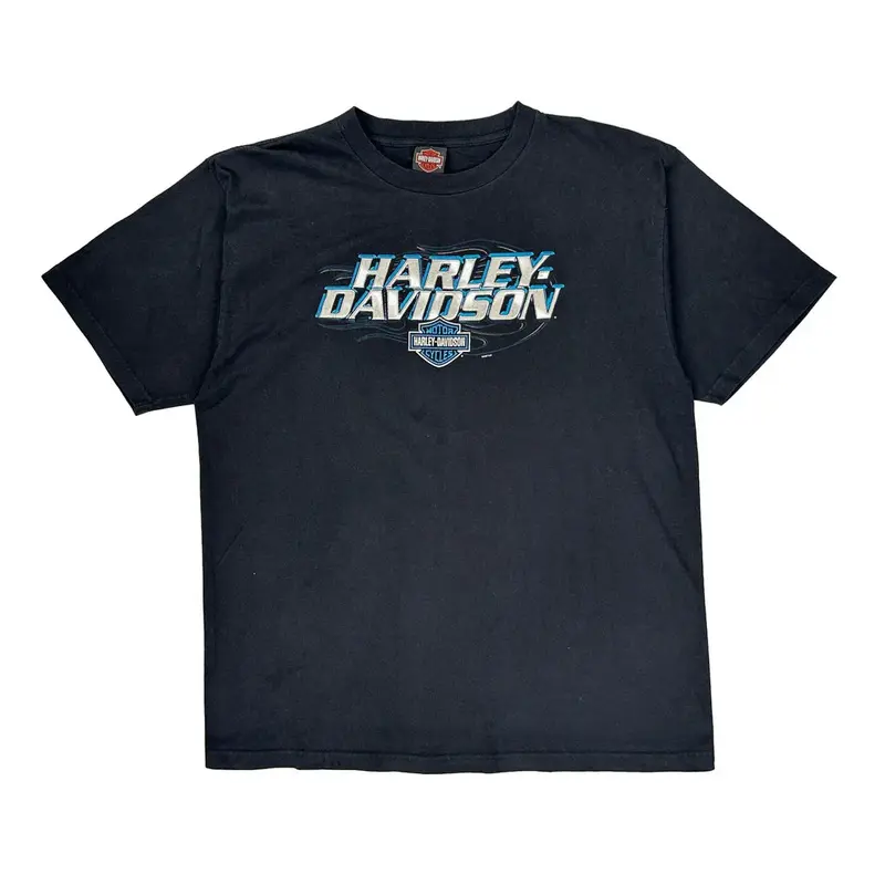 Daytona Beach Harley Davidson Graphic T-Shirt - 2XL Black Cotton