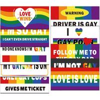 10 Pcs Magnetic Bumper Decals Funny Bumper Stickers Rainbow Car Decals Prank Car Stickers Gay Pride Magnets for Vehicles Truc...