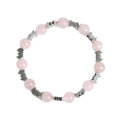 Christmas Theme Natural Rose Quartz Stretch Bracelets