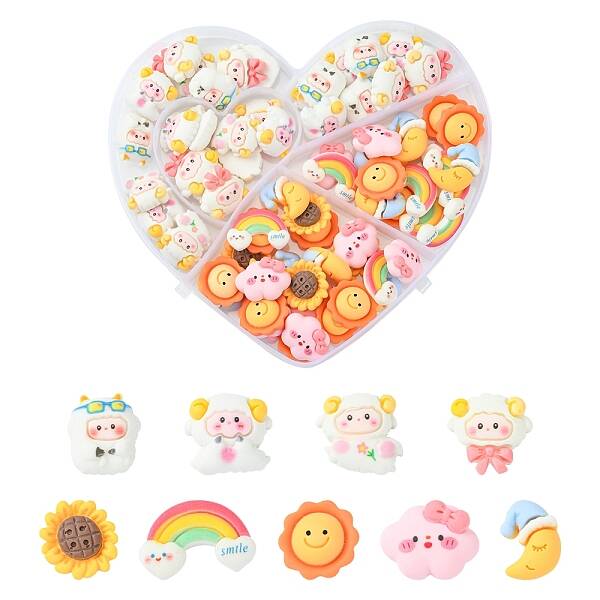 70Pcs Opaque Resin Cabochons