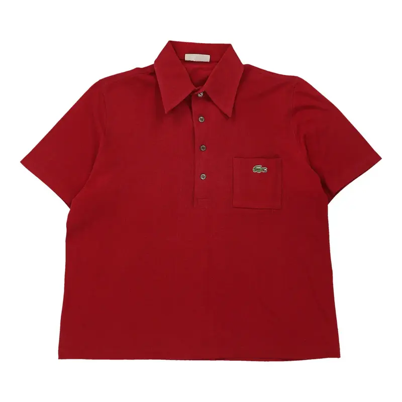 1970s Lacoste Polo Shirt - Medium Red Cotton