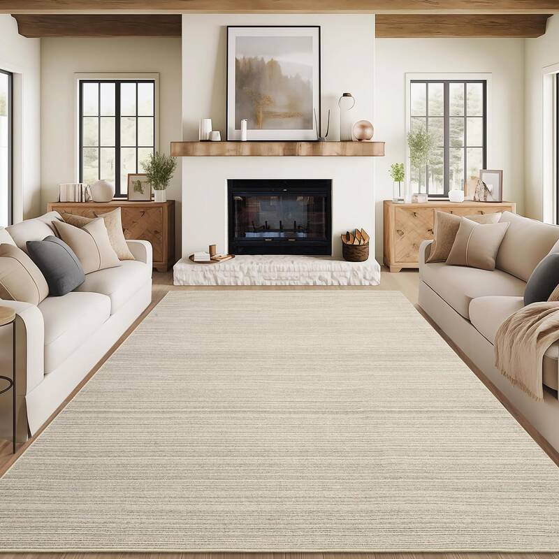 Garvee Washable Modern Area Rug 8x10 - Soft Low Pile, Stain Resistant - Polyester with Non-Slip TPR Backing - Durable, Machin...