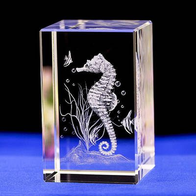 3D Laser Engraving Animal Glass Figurine