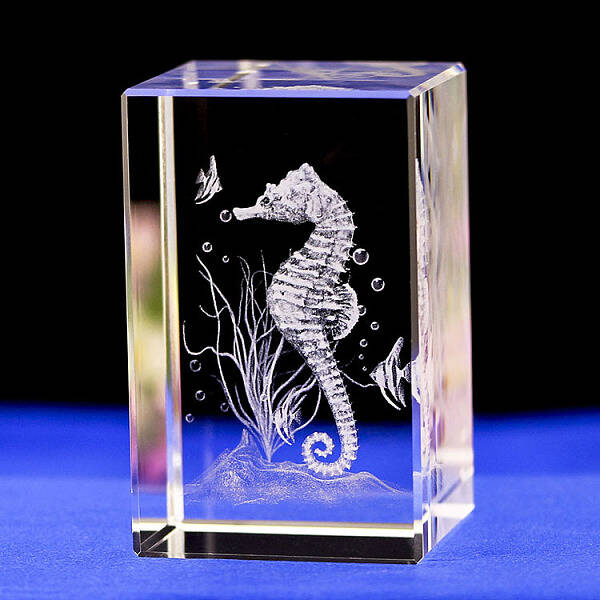 3D Laser Engraving Animal Glass Figurine