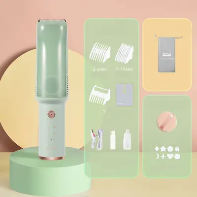 Baby Electric Vacuum Hair Trimmer Clipper USB Rechargeable Ceramic Cutter IPX7 Waterproof Baby Low Noise Hair Trimmer | Color...